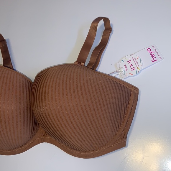 🆕 Freya “Idol” Striped Terracotta Satin Bra - Women’s Size 36G / G36 - Picture 5 of 9